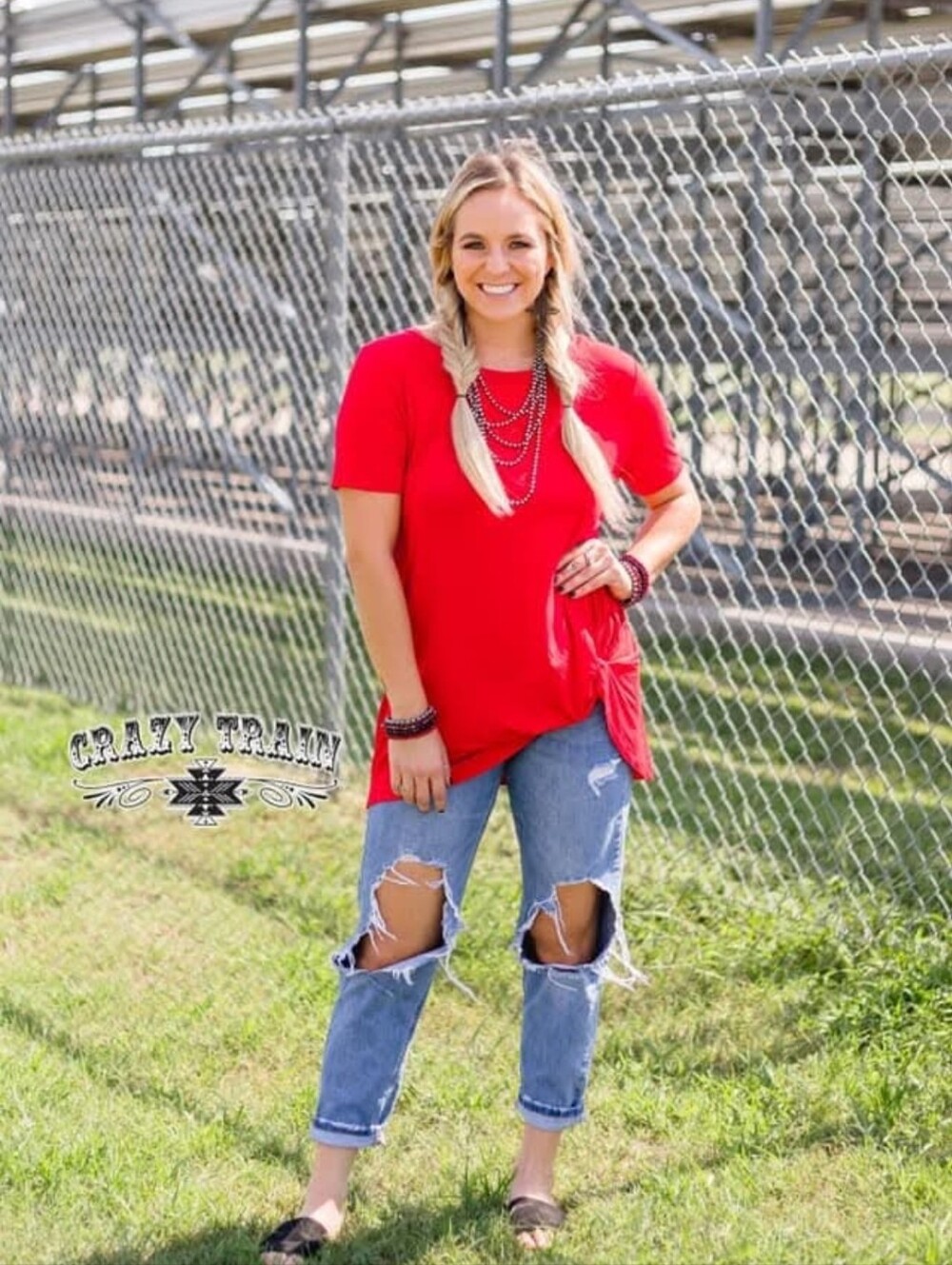 Crazy Train Red Knot Front Tee XL